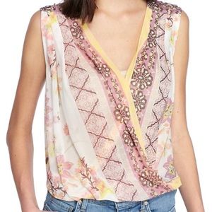 NWT Free People Havana Printed mesh cami
